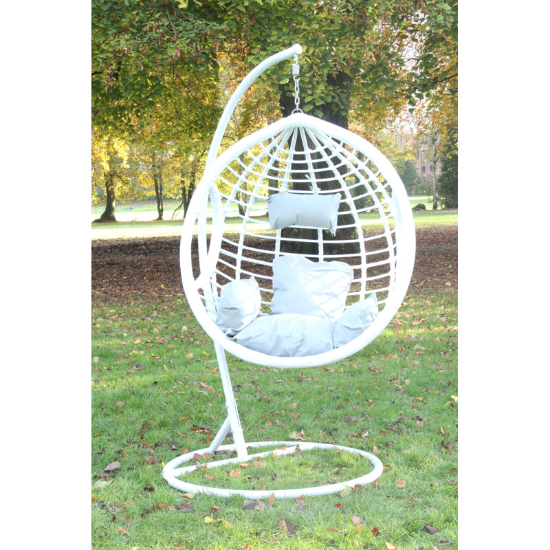 Giguere Garden Patio Swing Chair with Stand, White