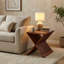 Tabouret d'appoint pliant en bois massif Brecksville
