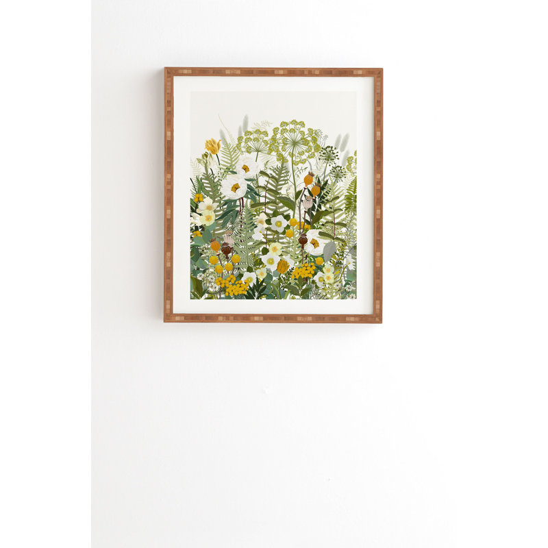 « été » par iveta abolina-impression d’art graphique encadrées sur bois, H 21 po x l 20 po x P 3 po, Cadre brun, Pas de tapis