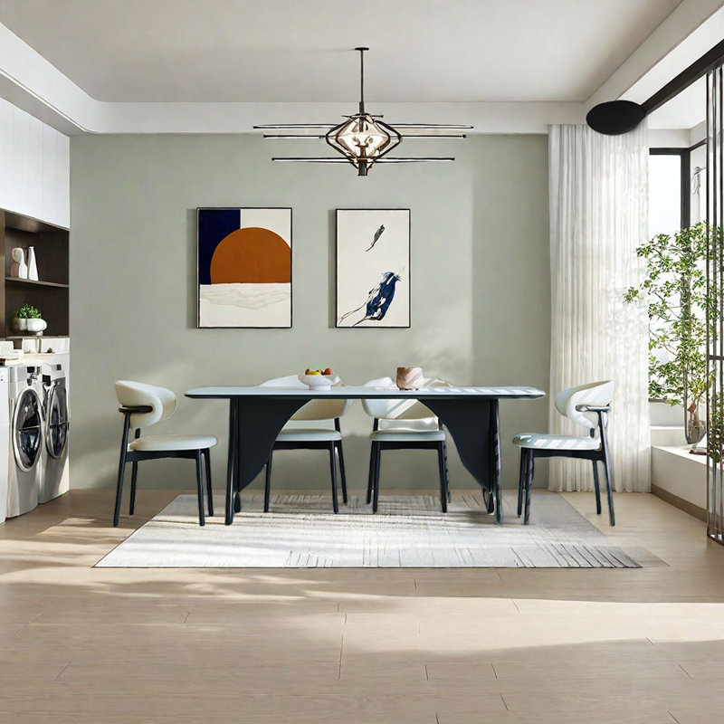 Ensemble de table de salle à manger simple en frêne, H 29,53 po x L 55,12 po x l 31,5 po, Noir