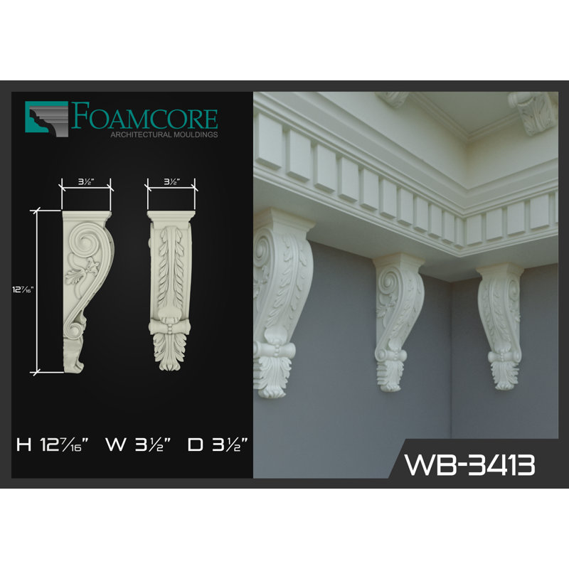 12.5'' H x 3.5'' W x 3.5'' D Urethane Bracket / Corbel