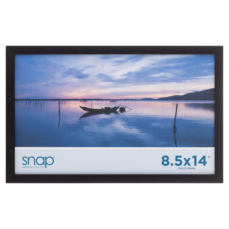 Cadre mural en bois blanc 12 "x 18" Gallery Solutions, Noir, 8,5 po x 14 po