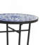Table d'appoint de patio, bleu et noir