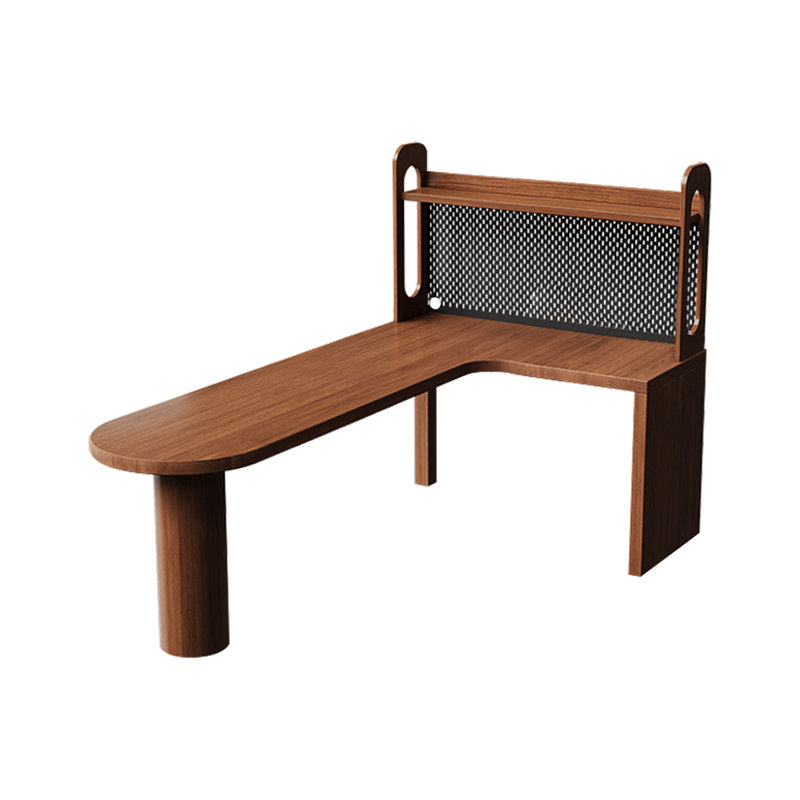 Bureau d'écriture en L en bois massif brun noisette, H 61,02 po x l 62,99 po x P 47,24 po