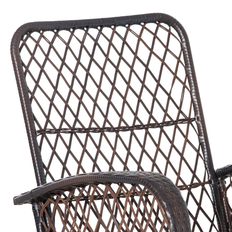Chaise berçante en osier pour l'extérieur Outsunny, Gris