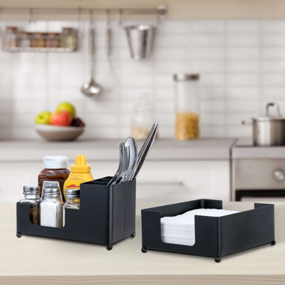 2-Piece Black Napkin Holder Set