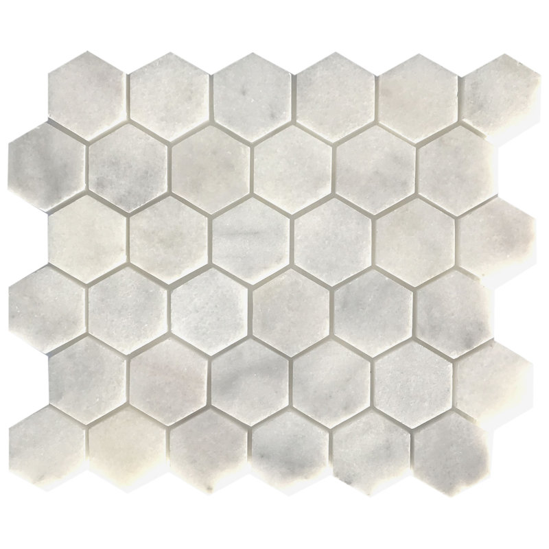 Verona 2" x 2" Marble Mosaic Tile, Bianco Polished