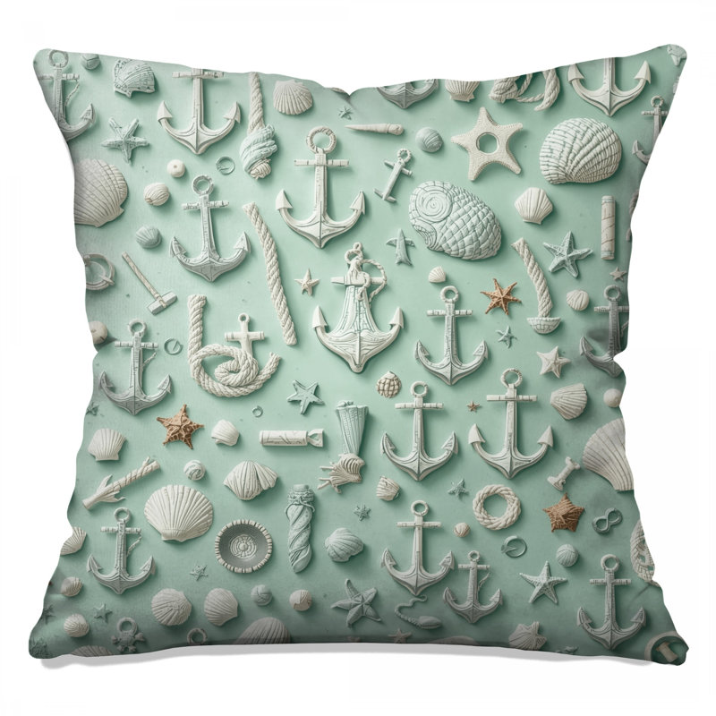 Coussins Shells Anchors Rope Seashells, 26 x 26 pouces
