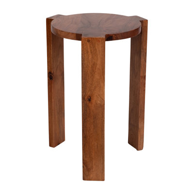 Middlewich 4 Piece Set 20"H Brown Mango Wood Tall Accent Tables and a Solid Frame for a Stylish Addition to Your Home