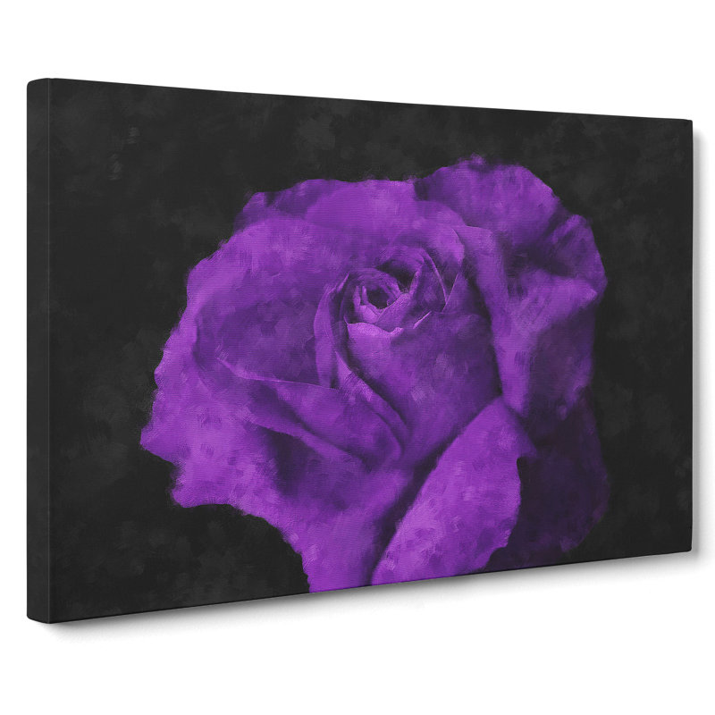 Purple Rose Flower Vol.3 - Wrapped Canvas, 50cm H x 76cm W x 3cm D