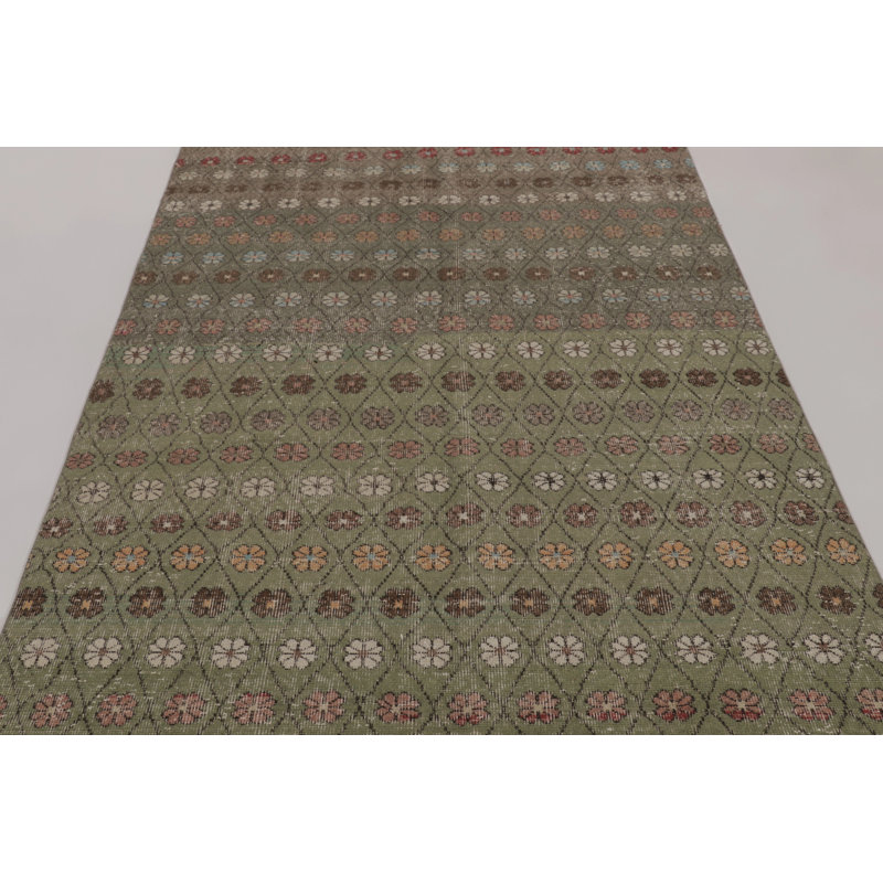Distressed One-of-a-Kind 5'1X8'8 Hand Knotted Area Rug
