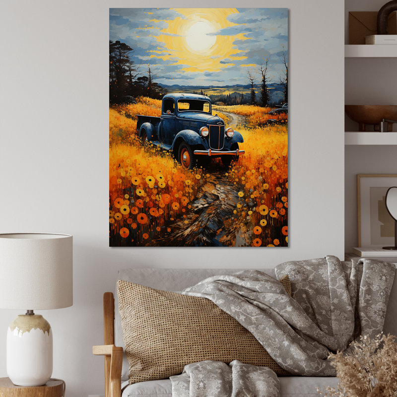 Wytse Pickup Truck Rustic Rides III, H 32 po x l 16 po x P 1 po, Toile tendue