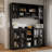 Farmhouse 71" X 59" Pantry With Hutch,Soft Close Glass Doors,Cabinet With Storage,Adjustable Shelves-1199467520