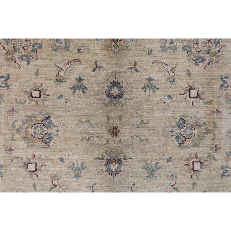 High-Quality Hand-Knotted Camel And Red Area Rug