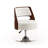 Salon Modern Vegan Leather Upholstered Metal Swivel Barrel Chair in White-115235350