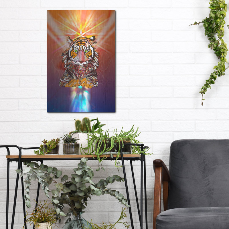 " Cosmic Tiger " by Karin Roberts, 16" H x 12" W