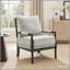 Fauteuil d'appoint rembourré avec structure en bois tourné Belvoir, gris-129230167-129230170-129230462