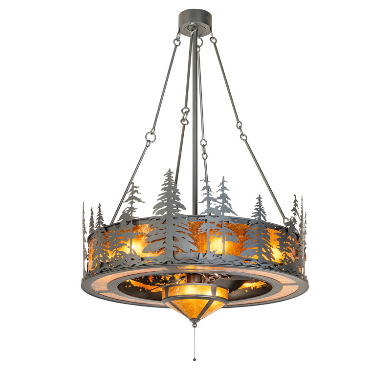 45" Wide Tall Pines Chandel-Air, Wrought Iron, 18" H x 44.5" W x 44.5" D