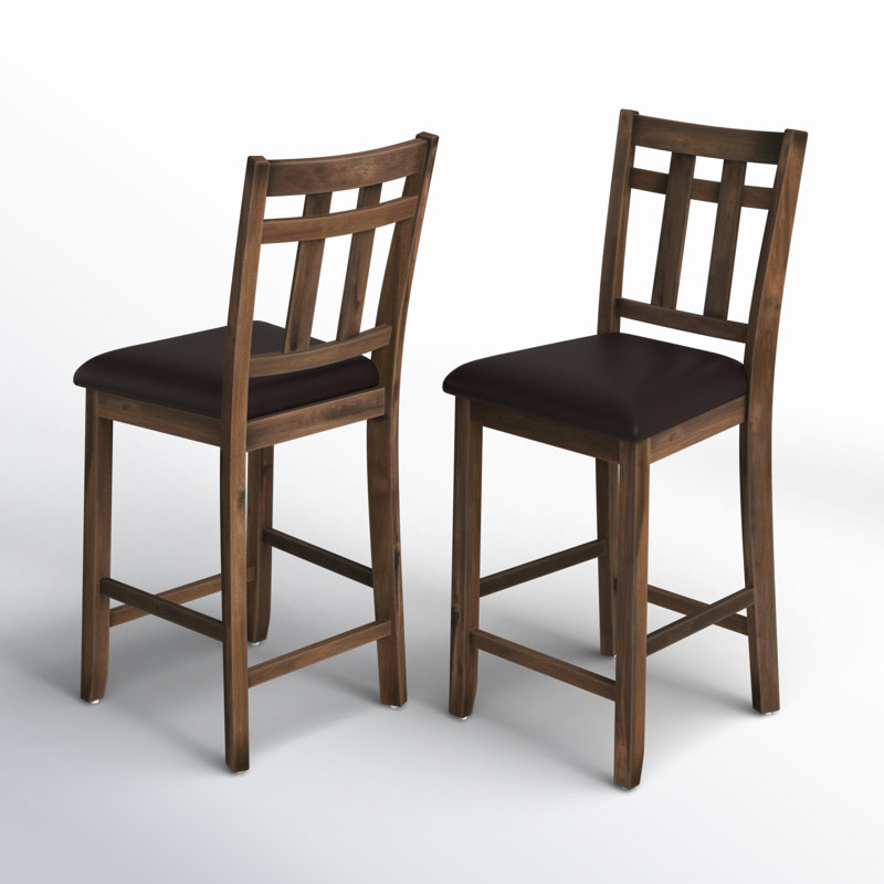Shyann Brown Mango Wood Swivel Counter Stool Set