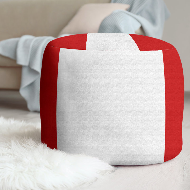 Repose-pieds 20,5 po, Rouge / blanc / rouge