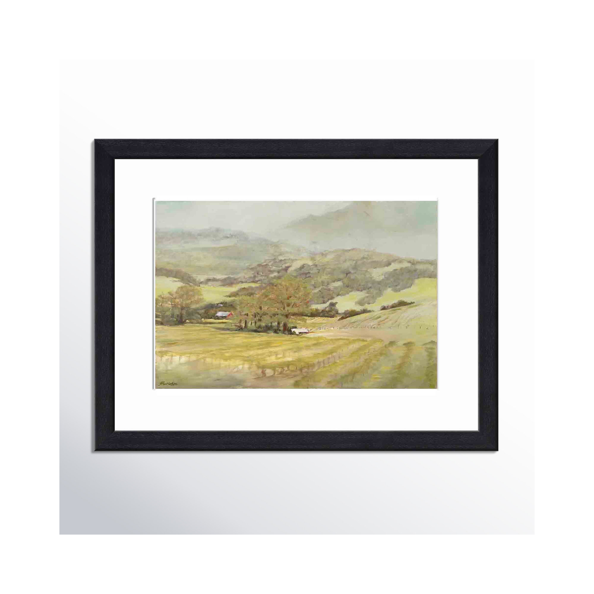 Spring Vineyard by Silvia Rutledge, Black, 20"H x 20"W