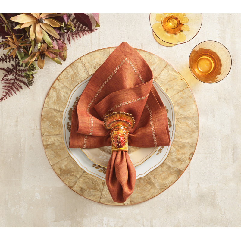Turkey Trot Napkin Ring Set in a Gift Box