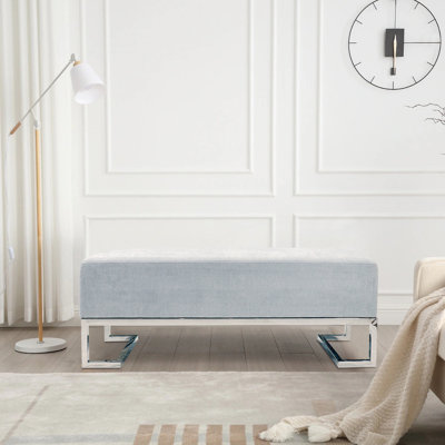 Luxe Upholstered Bench, Blue