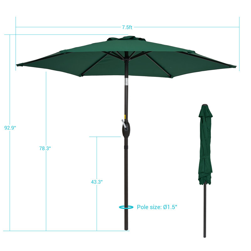 Parasol de marché 90 po Daljeet, Vert foncé