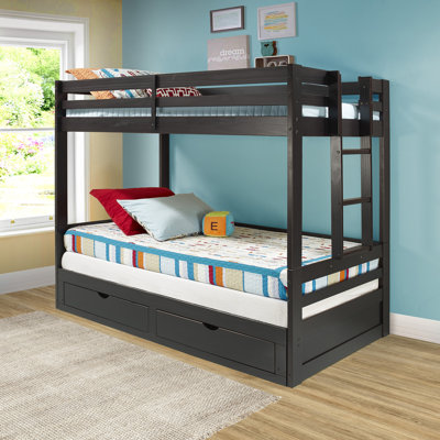 Lit de jour pour lit simple ou très grand Fern / Jasper avec lit superposé, gris tourterelle, pour enfants et adolescents, assemblage facile, mobilier de chambre à coucher, mobilier pour enfants, pin brésilien durable, garde-corps