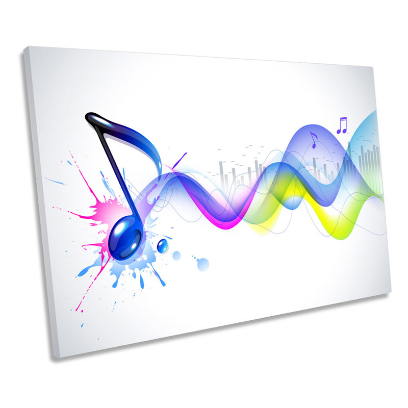 Modern Musical Note Music - Wrapped Canvas Print, 61cm H x 91.4cm W x 4cm D