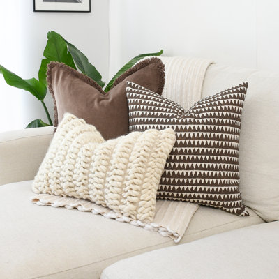 Brown Block Print Pillow Covers