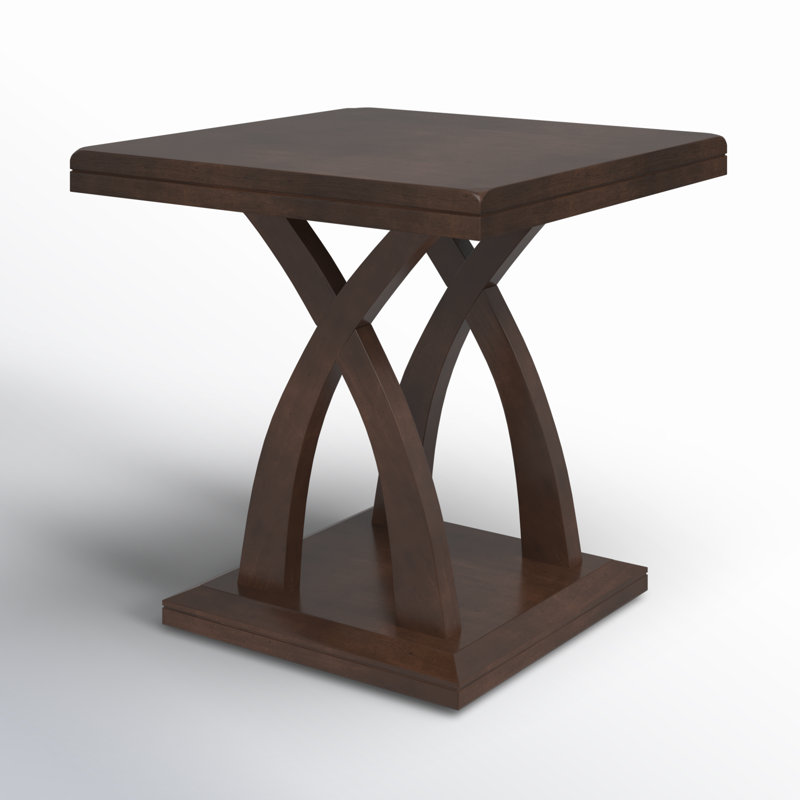 Almeta Solid Wood Top End Table, Light Gray