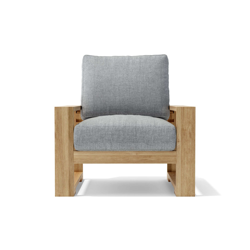 Capistrano Outdoor Teak Lounge Chair, Light Gray