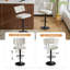 Tabouret de bar pivotant à hauteur réglable, ensemble de 2 tabourets de bar à hauteur de comptoir, tabourets de bar rembourrés en tissu avec dossier pour îlot de cuisine, Home Bar, beige-116793420