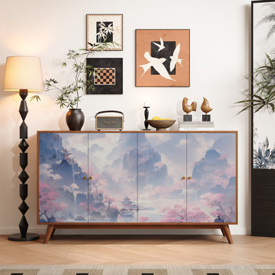 Buffet en bois massif de style chinois