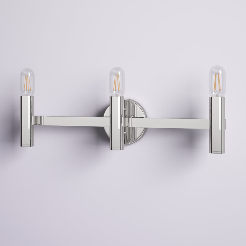 Éclairage pour meuble-lavabo à 3 lumières à intensité variable Martella, Chrome poli