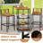 3 Pieces Outdoor Wood Bar Set w/ 3-Tier Storage Shelf & Metal Frame for Backyard