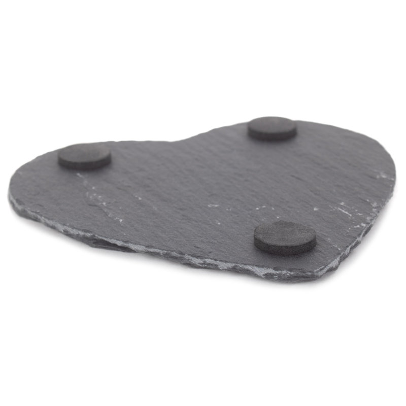 4 Piece Heart Shaped Slate Coaster Set
