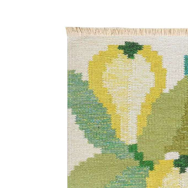 Abstract Floral Pixel Weave Area Rug