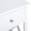 Table blanche avec options de rangement, tiroir et tablette ouverte, bois d'ingénierie, capacité de 110 lb, pour finition de salon, ornement artistique