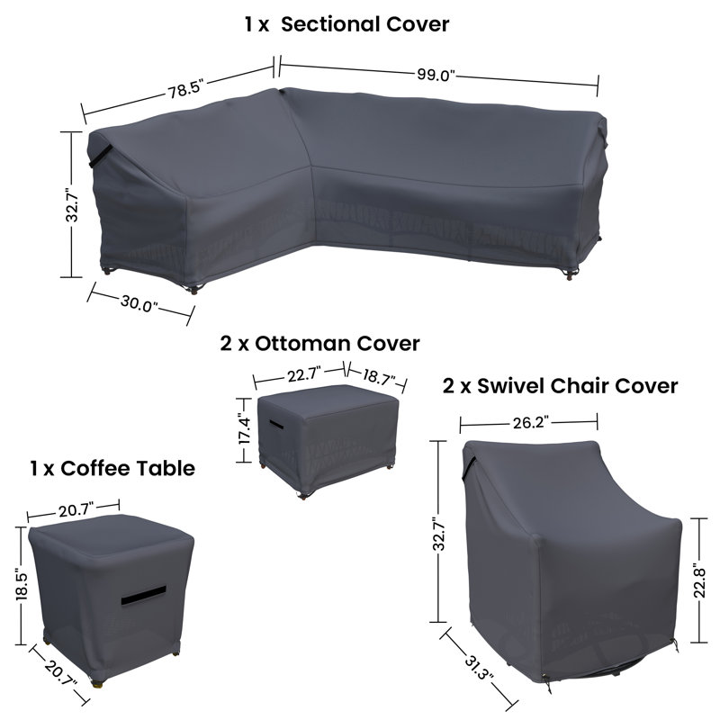 Corringham Wicker Outdoor Patio Conversation Set Furniture Covers