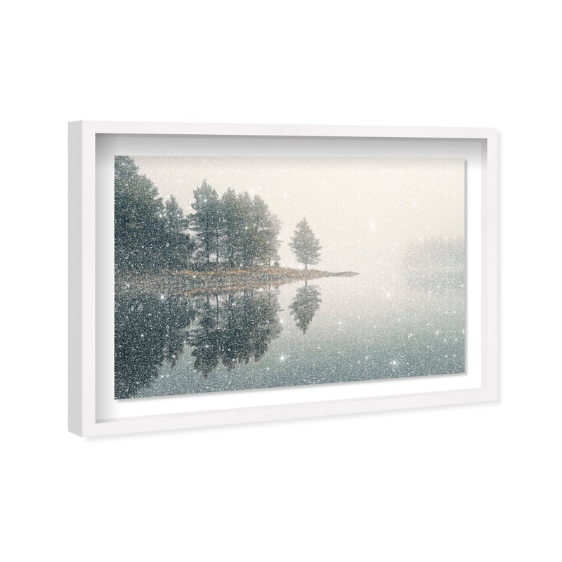 Morning Lake III Framed Graphic Art, 17.5" H x 25.5" W, White Shadowbox