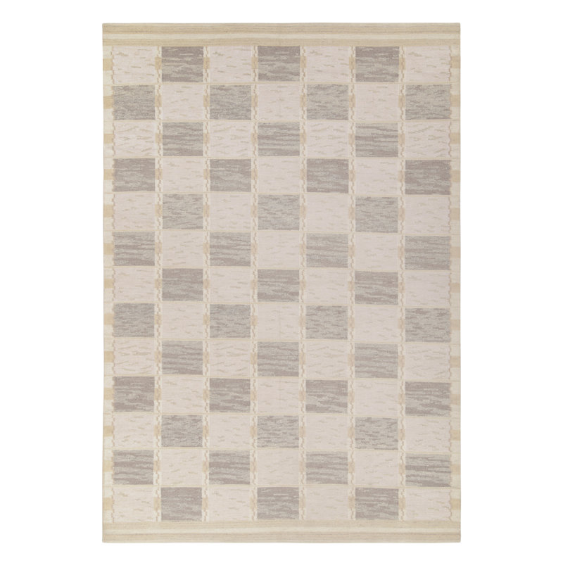 Scandinavian Wool Geometric Area Rug, Rectangle 10' x 14'