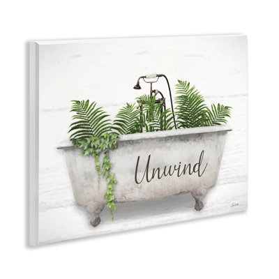 Unwind Bathtub with Ferns Wall Plaque, design by Lori Deiter