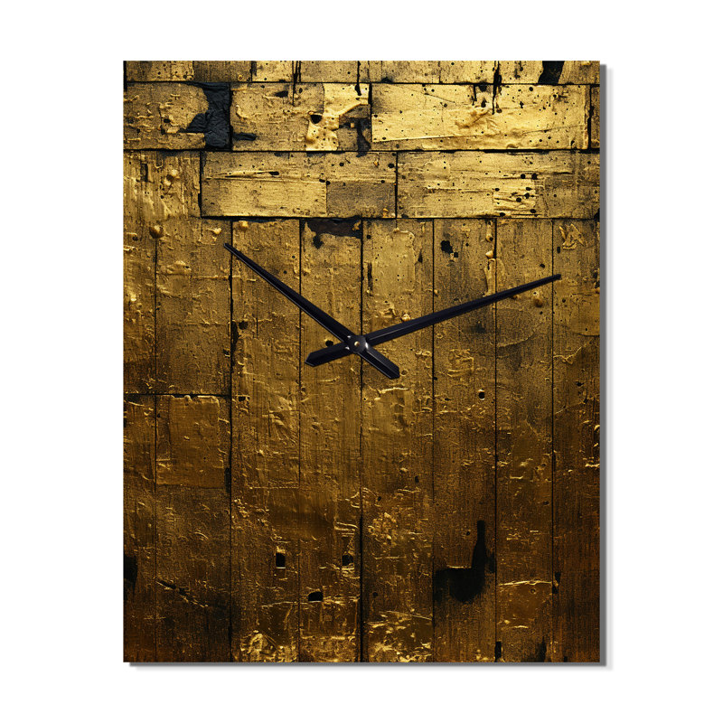 Golden Passage Of Time - Horloge murale géométrique moderne surdimensionnée, H 32 po x l 16 po x P 1 po