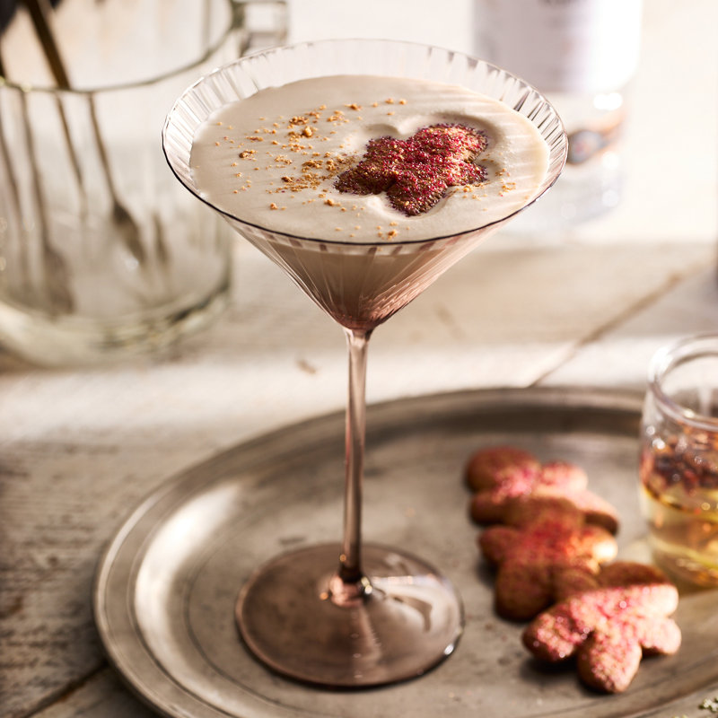 Quinn Handmade Crystal Martini Glass, Mocha