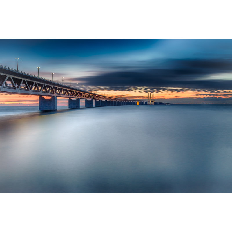 Oresund Bridge - Wrapped Canvas Print, 20cm H x 30cm W x 3.8cm D