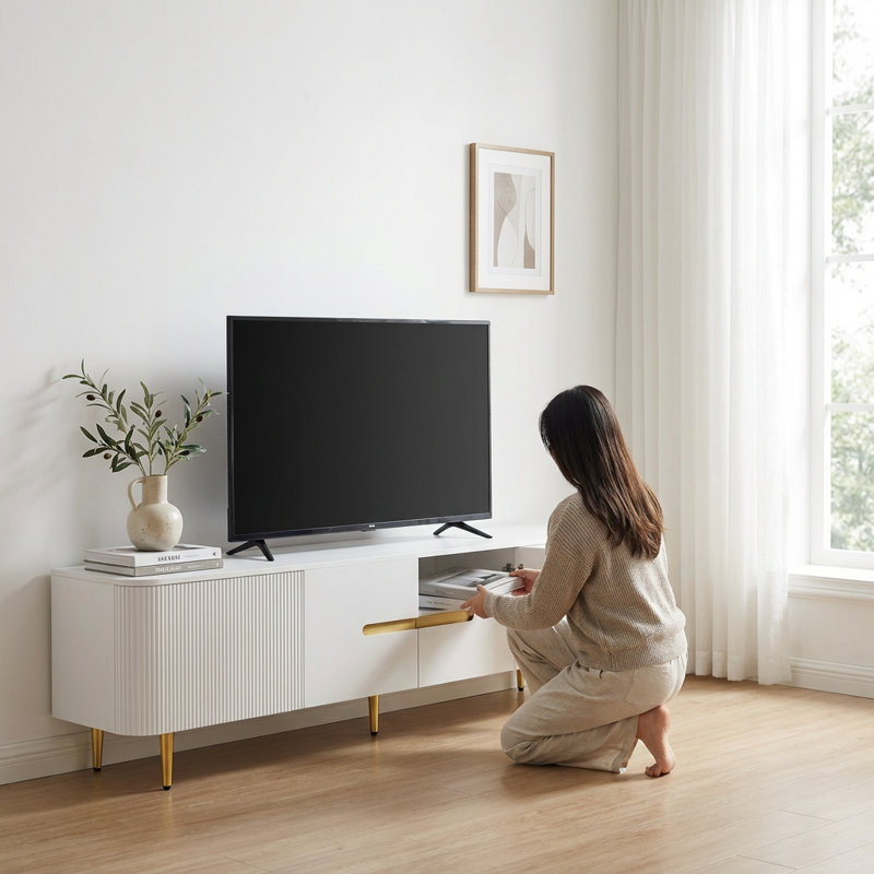 Meuble audio-vidéo Minimalist Modern, Blanc