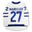 Frank Mahovlich - chandail blanc des Maple Leafs de Toronto autographié - souvenirs de hockey de la LNH signés (taille L ou XL)