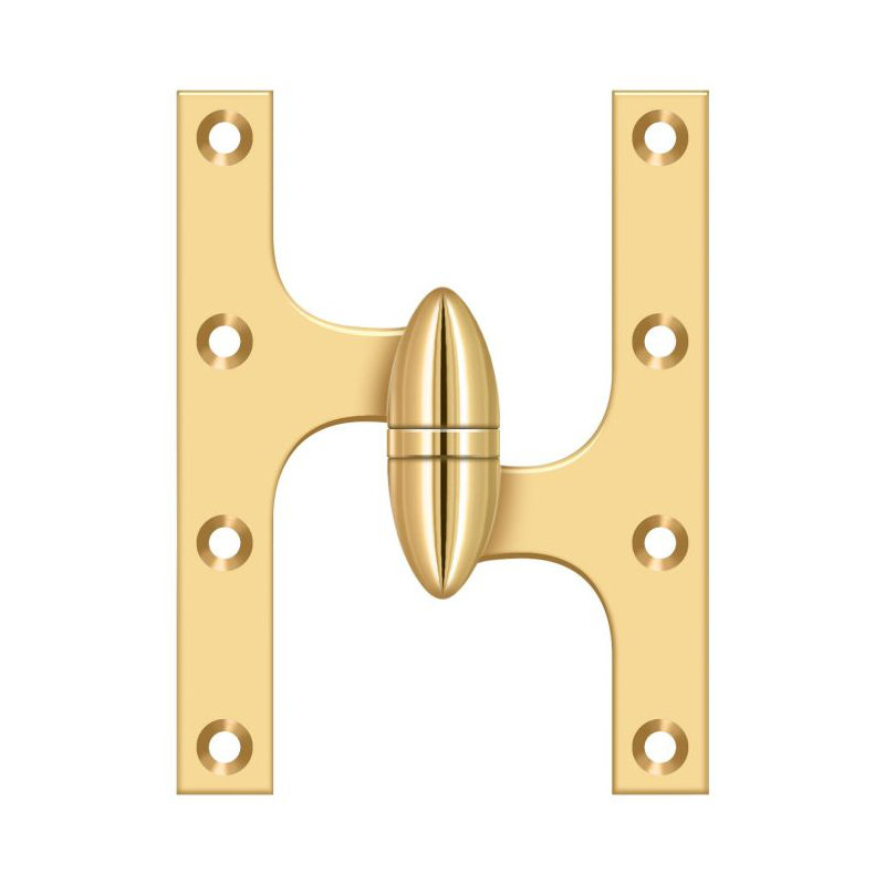 Hinge, Right Hand, PVD Polished Brass